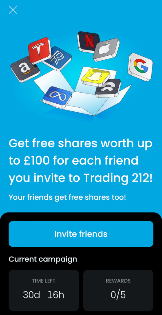 Trading 212 Free Shares Promotion